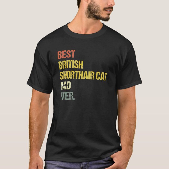Mäns bästa brittiska korthårskattpappa t shirt (Framsida)