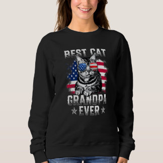 Mäns bästa kattfarfar någonsin amerikansk flagga p t shirt