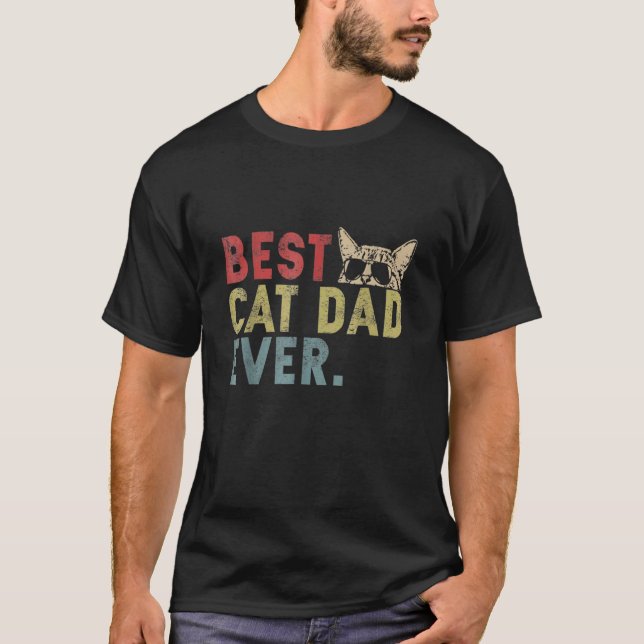 Mäns Bästa Kattpappa Någonsin  För Kattpappa T Shirt (Framsida)