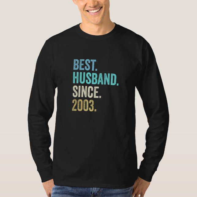 Mäns bästa make sedan 2003 19-års bröllopsdag t shirt (Framsida)
