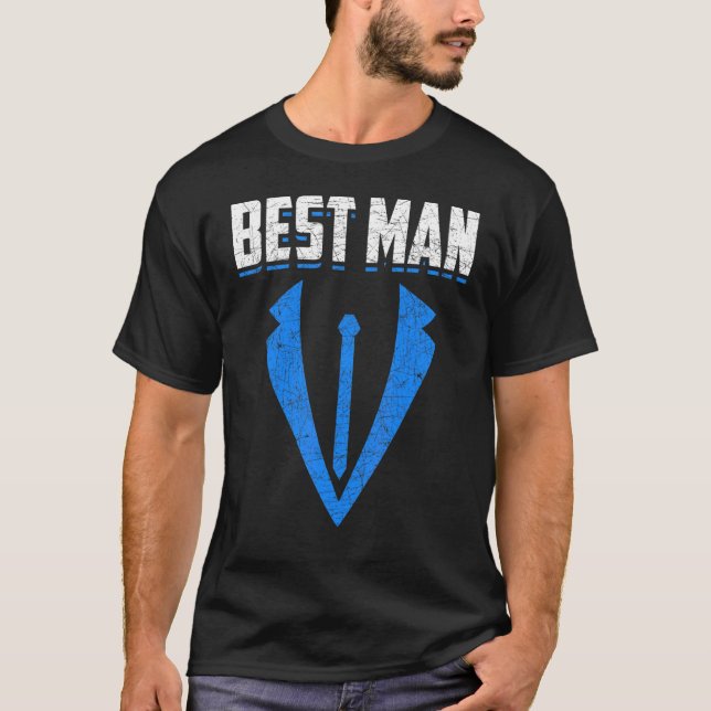 Mans bästa man Bröllop Groom Äktenskap  Bachelor P T Shirt (Framsida)