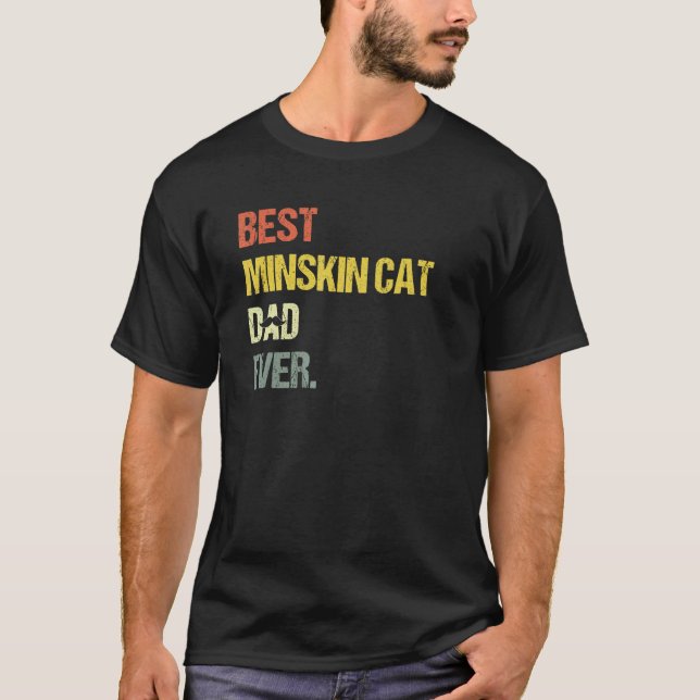Mäns Bästa Minskin Kattpappa   Katt T Shirt (Framsida)