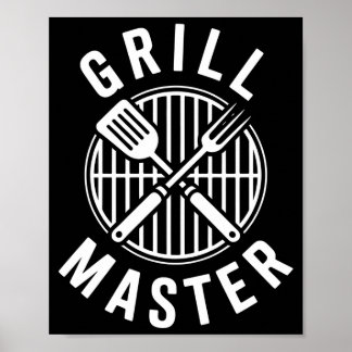 Mans bbq grillmästare bakgård barbecue rökkung poster
