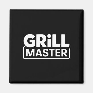 Mans bbq grillmästare bakgård grillning rökkung magnet