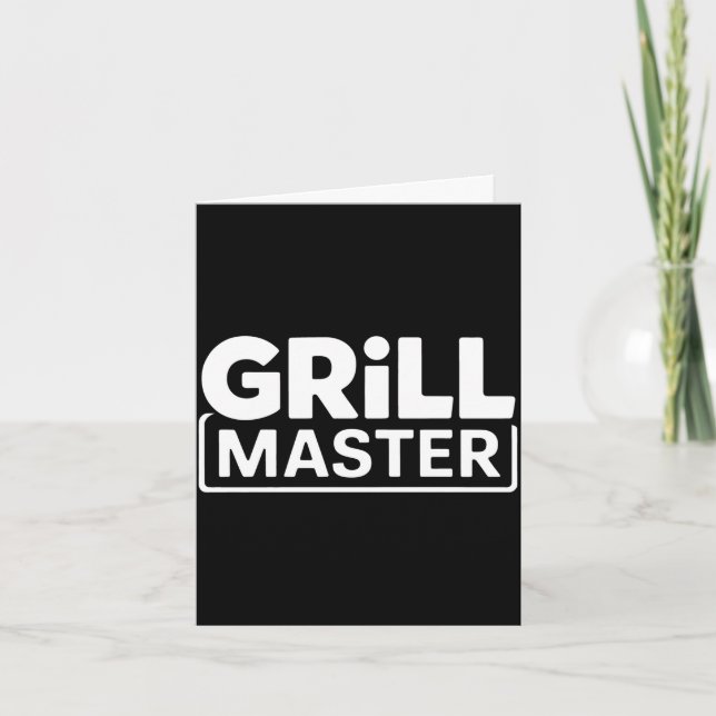 Mans bbq grillmästare bakgårdsbarbecue rökkung kort (Framsida)