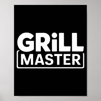 Mäns BBQ grillmästare bakgårdsbarbecue rökkung Poster