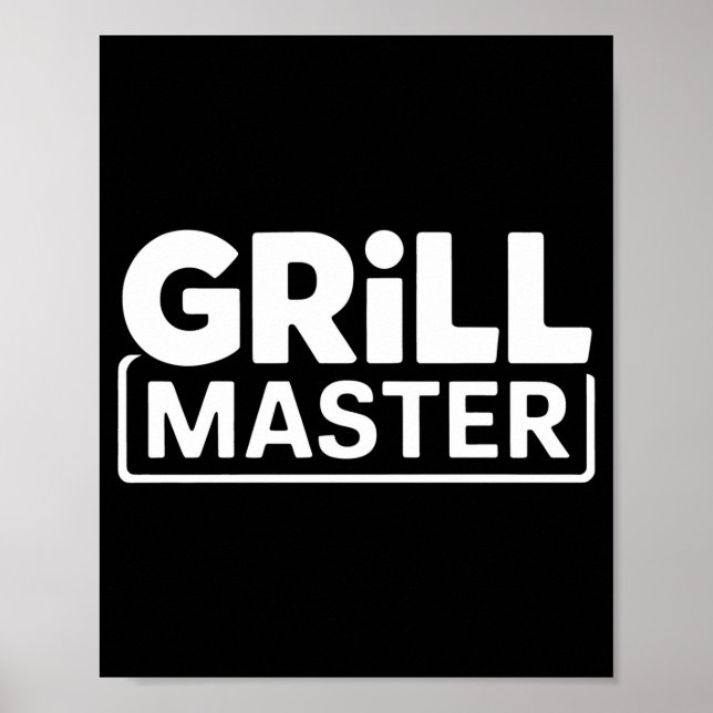 Mäns BBQ grillmästare bakgårdsbarbecue rökkung Poster (Framsidan)