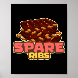 Mäns BBQ-rev barbecue grill rökmaskin kött Poster