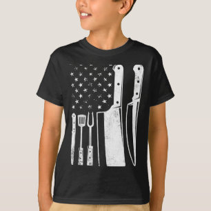 Mäns BBQ USA flag patriotisk fjärde juli mästare T Shirt