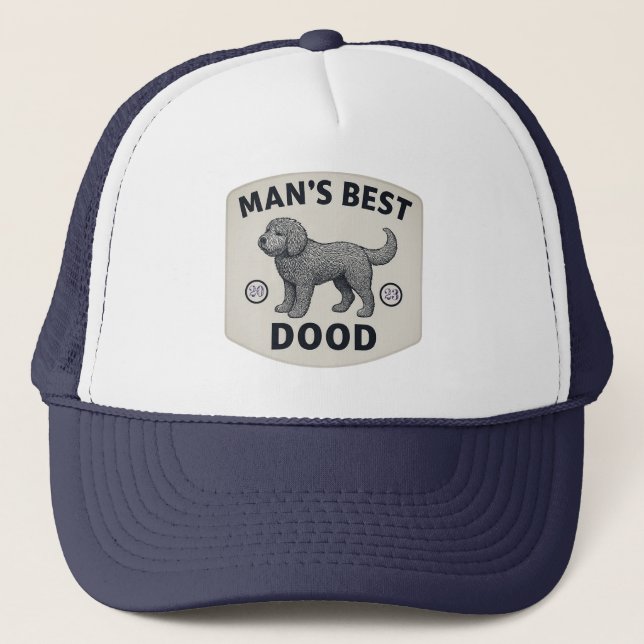 Man's Best Dood - Custom Dark Navy Cream Keps (Framsida)