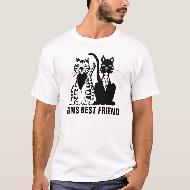 Mans Best Friend, Cat T_shirts Tee (Framsida)