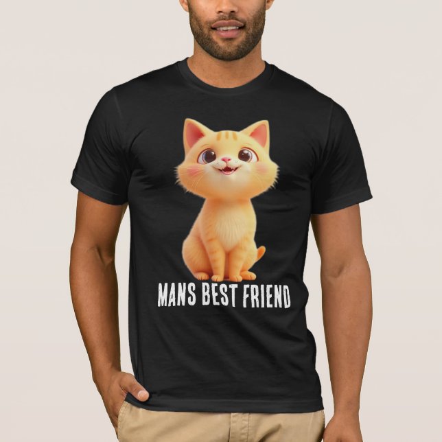 Mans Best Friend, the cat Mens t-shirt (Framsida)