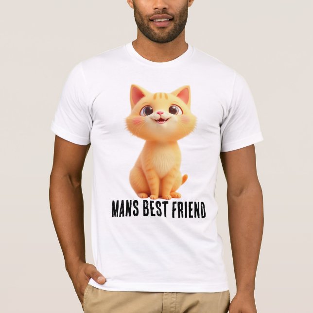 Mans Best Friend, the cat Mens t-shirt (Framsida)