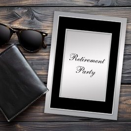 Mans Black Silver Pension Party Inbjudningar