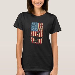 Mäns Blacksmith Hästsko Farrier Us Flag Patriotisk T Shirt