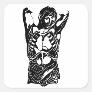 mans body Male human anatomy abstrakt art Fyrkantigt Klistermärke