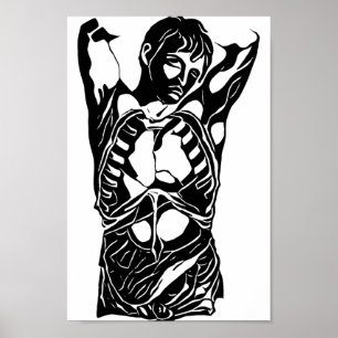 mans body Male human anatomy abstrakt art Poster