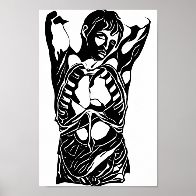 mans body Male human anatomy abstrakt art Poster (Framsidan)