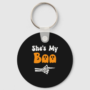 Mäns boo rolig matchande halloween par boo nyckelring