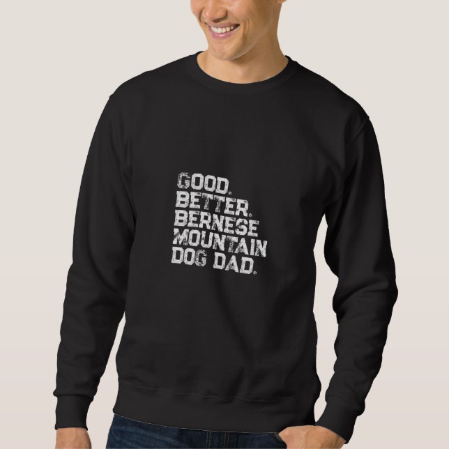 Mäns bra bättre Berner Sennenhund Pappa   Lång Ärmad Tröja (Framsida)