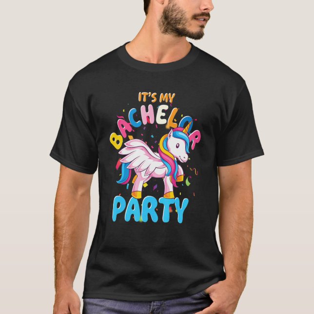 Mans Brudgum Bachelor Enhörning Bröllop  Spenatörs T Shirt (Framsida)
