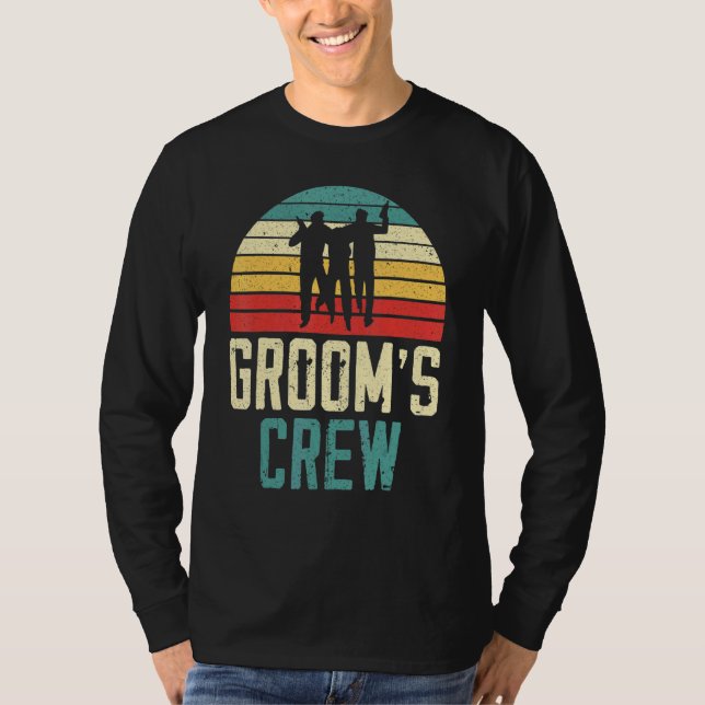 Mäns Brudgum Crew Brudgum Squad Svärmor Natt Bache T Shirt (Framsida)