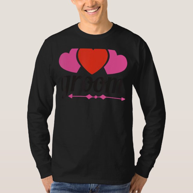 Mans Brudgum Söt Bröllop Matchande Nygifta Svägers T Shirt (Framsida)