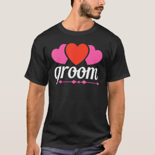 Mans Brudgum Söt Bröllop Matchande Nygifta Svägers T Shirt