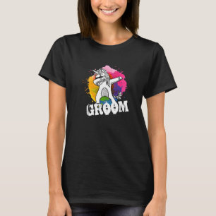 Mans Brudgummen Män Bachelors Herrmiddag Fest T Shirt