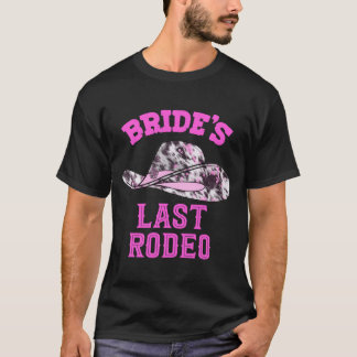 Mans bruds sista rodeo cowgirl hatt möhippa t shirt