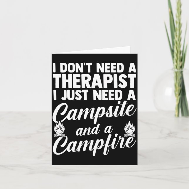 Mans camping bål läger liv skog campare kort (Framsida)