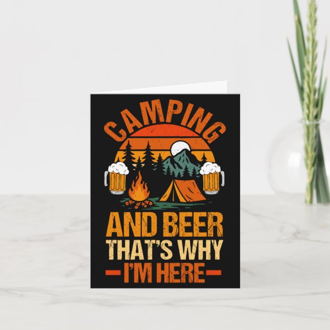 Mans camping öl camp liv skog campare kort (Framsida)