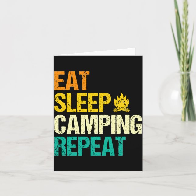 Mans campingeld lägerliv skogscamping kort (Framsida)