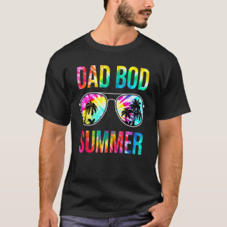 Mans Dad Bod Sommar Solglasögon Tie Dye Semester T Shirt
