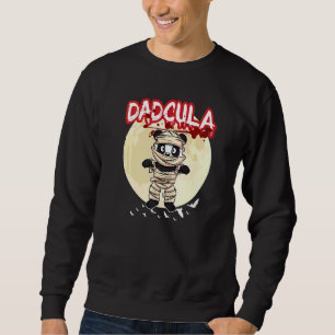 Mans Dadcula Dracule Vampire Pappa Halloweenfest F Lång Ärmad Tröja