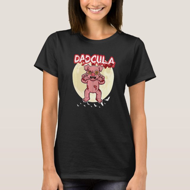 Mans Dadcula Dracule Vampire Pappa Halloweenfest F T Shirt (Framsida)