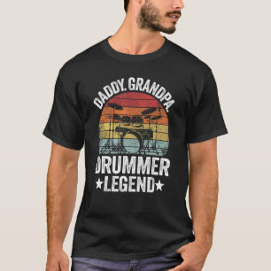 Mans Daddy Farfar Trummis Legend Trummor Vintage T Shirt