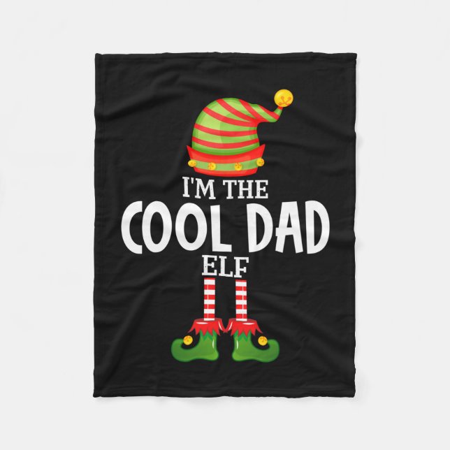 Mans den coola pappa tomte jul matchande pyjamas fleecefilt (Framsidan)