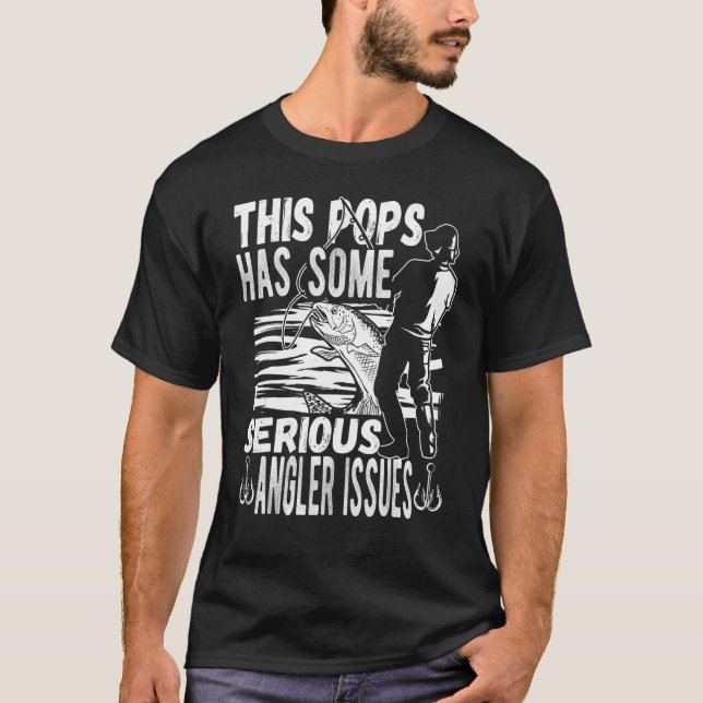 Mäns Denna Pops Har Fiskare Problem Fiskar Fisk T Shirt (Framsida)