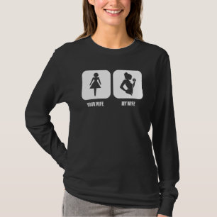 Mäns Din fru Min fru Tyngdlyftning Bodybuilder K T Shirt
