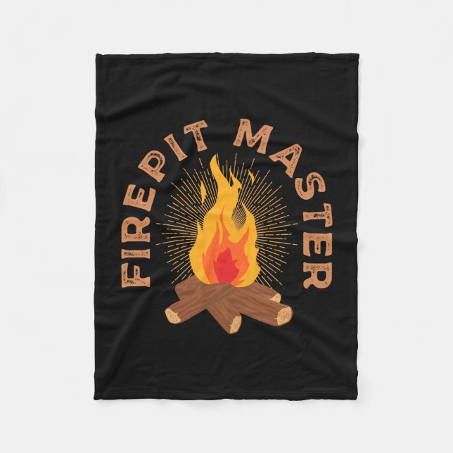 Mäns eldgrop master camping campfire kamper eld fleecefilt (Framsidan)
