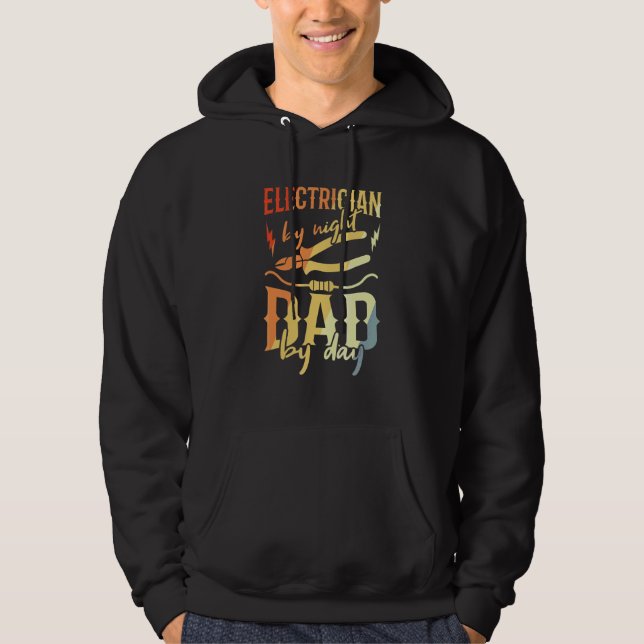 Mäns elektriker far elektronik tekniker Pappa Hoodie (Framsida)