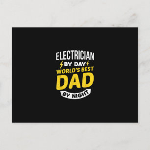 Mans elektriker på dagtid världens bästa pappa på vykort