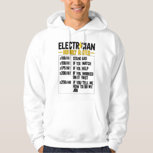 Mans elektriker timtaxa Lineman Rolig Elektricitet Hoodie
