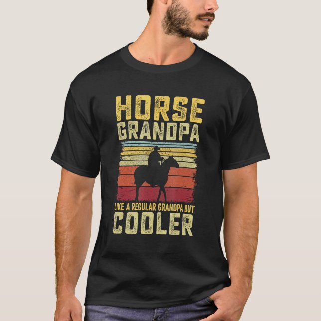 Mäns fadersdag Häst Farfar Som en vanlig farfar T Shirt (Framsida)