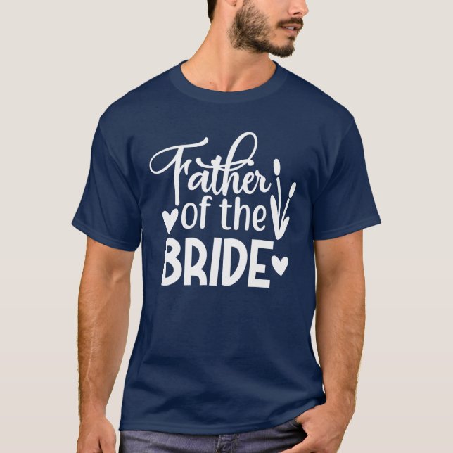 Mans Farfar Brudens Fader Matchande Bröllop Och Ba T Shirt (Framsida)