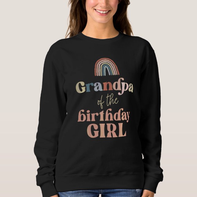 Mans Farfar till Födelsedagsflicka Boho Regnbåge P T Shirt (Framsida)