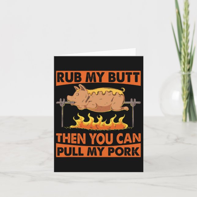 Mäns Fars dag BBQ Gnuva Min Rumpa Fläsk Grill  Kort (Framsida)