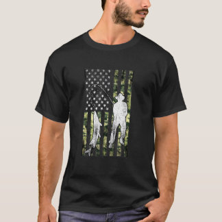 Mans fiskare Patriotisk fiske kamouflage T Shirt