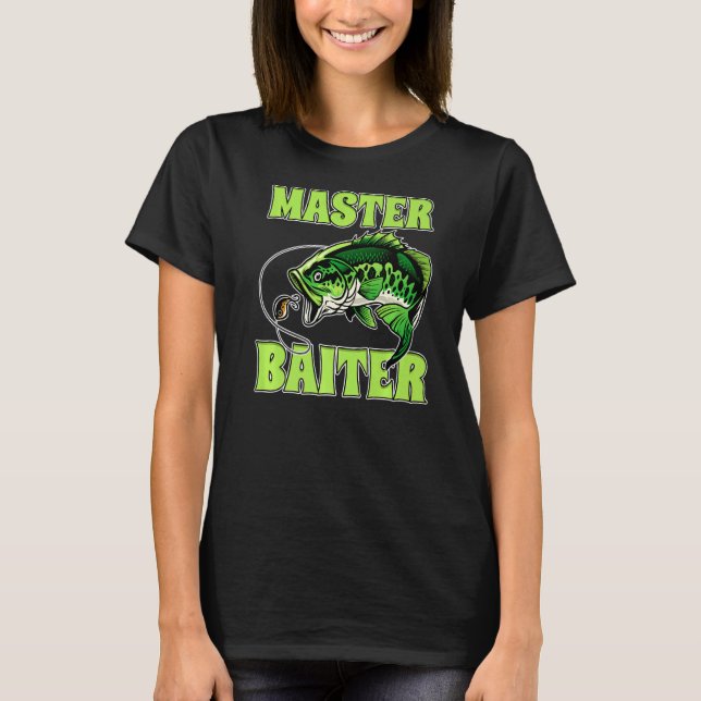 Mäns Fiske För Män Gag Humor Master Baiter T Shirt (Framsida)